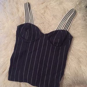 ZARA Navy bustier elastic top